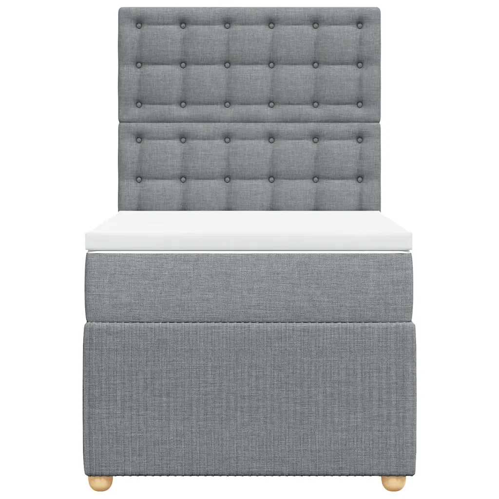 Giroletto a Molle con Materasso Grigio Chiaro 90x190 cm Tessuto