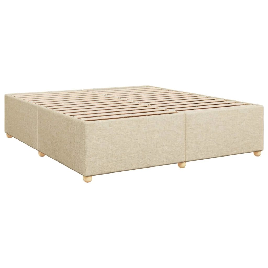 Letto box spring con materasso Crema 200 x 200 cm Tessuto 3451033