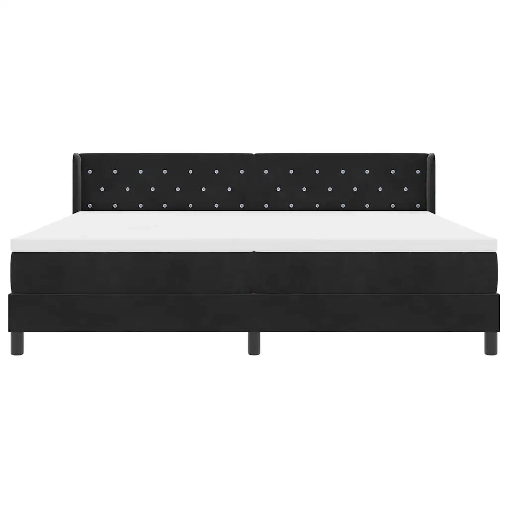 Letto a molle con testiera Nero 200 x 200 cm Velluto 3341434