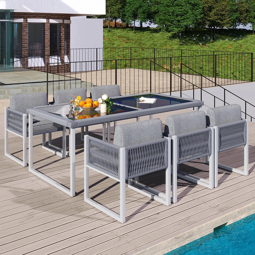 Set giardino - Xylo - 6 posti rope con tessuto lavabile