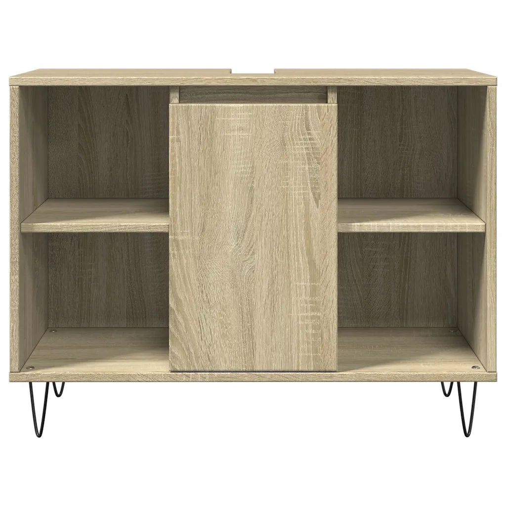 Set Mobili da Bagno | Armadio da bagno 3 pz Rovere Sonoma in Legno Multistrato