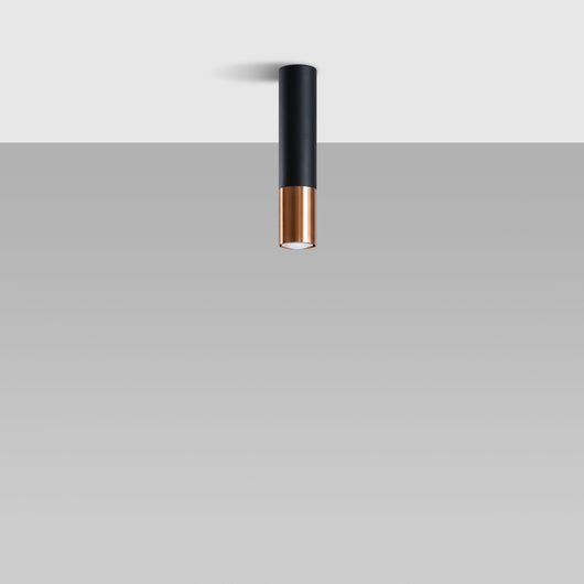 Lampada a tubo in acciaio nero rame moderno LOOPEZ verde oceano con attacco GU10