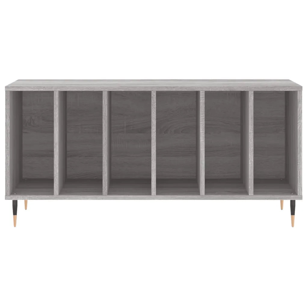 Mobile porta dischi in vinile classico 100 x 38 x 48 cm con ampio spazio contenitivo stile industriale legno Sonoma grigio 02_0049145
