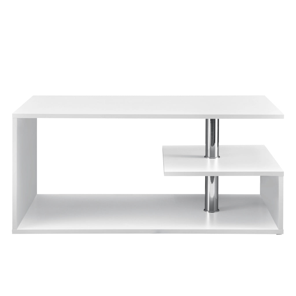 Tavolino da Salotto Haarlem con 3 Piani 90 x 50 x 41 cm - Bianco [en.casa]