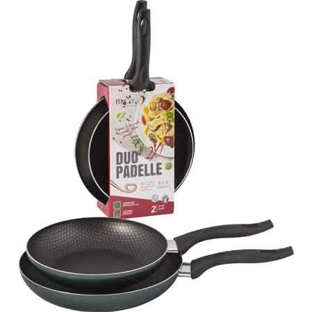 KIT PADELLE 'BLACK LINE' 28/24 cm - set 2 pezzi - PENTALUX