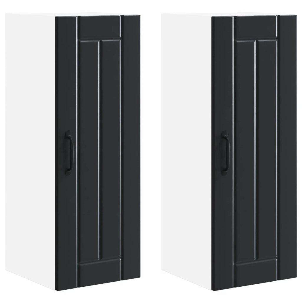 Mobile da cucina 2 pz-Set di 2 Armadio da cucina Nero 30 x 31 x 80 cm Legno multistrato 306857