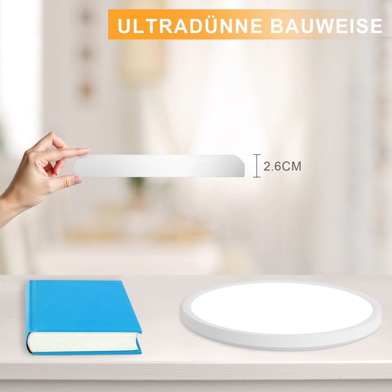 ZMH Lampada da soffitto plafoniera LED moderna rotonda 30 cm illuminazione bianca calda per interni