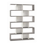 Libreria modulare 6 piani 150x37x215H cm in kit colore Cemento e Ossido bianco