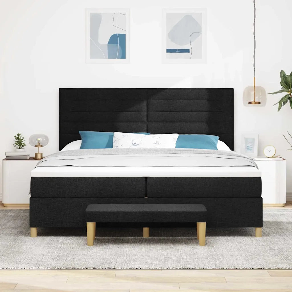 Letto a molle con materasso Nero 200 x 200 cm Tessuto 3344249