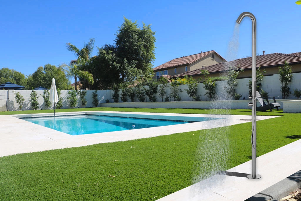 Doccia da Giardino 228,9x18x25 cm con Miscelatore e Doccetta Sined Alghero Inox