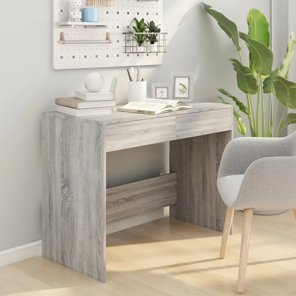 Scrivania | Tavolo da Ufficio Grigio Sonoma 101x50x76,5 cm in Truciolato