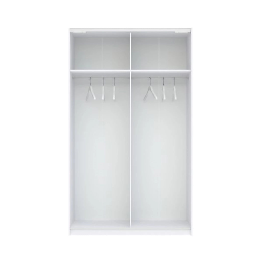Armadio Camera da Letto Maba, Guardaroba 2 Ante 2 Ripiani, 120x204h cm Bianco