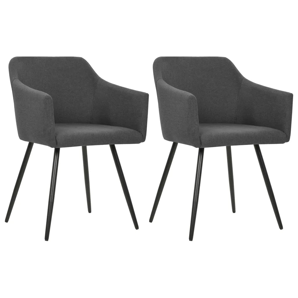 Sedie da Pranzo 2 pz Grigio Scuro in Tessuto cod mxl 12261