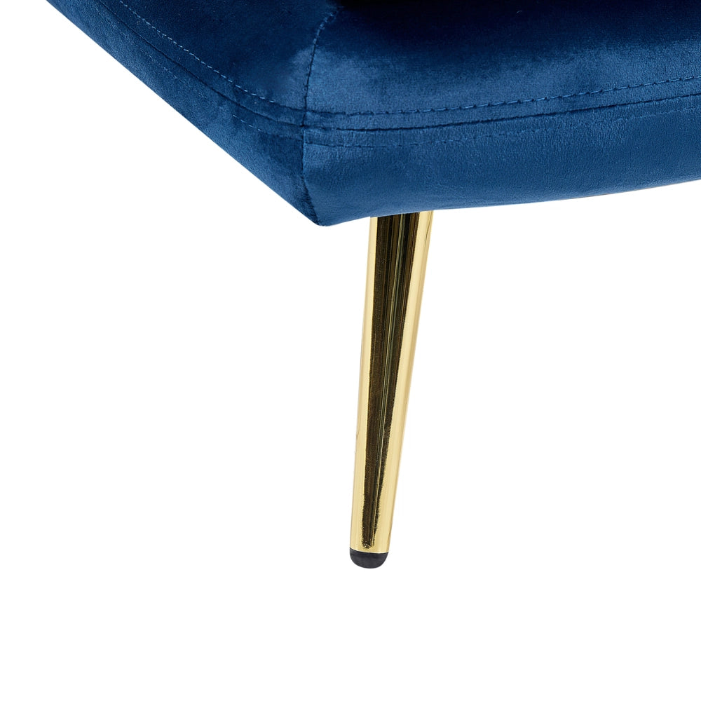 Chaise longue Blu e Azzurra versione sinistra Trapuntata Bottoni Spessamente Imbottiti Mobili Soggiorno versione sinistra