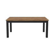 Tavolo 6 persone per sala da pranzo Collezione DARWIN. Piano colore abete. Piedi neri