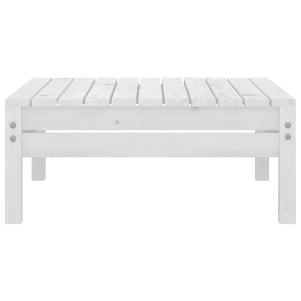Set Divani da Giardino 9 pz Bianco in Legno Massello di Pino 3082518