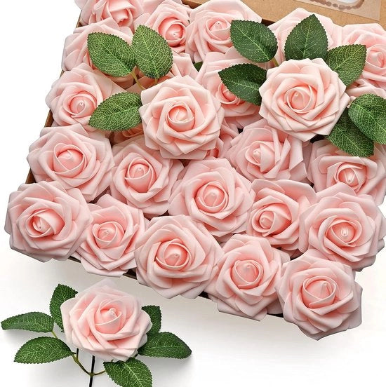 Decorazioni - Fiori di Rosa - Rosa - Blush - Tocco Reale - Schiuma - Facile con Steel - Albo d'Oro per Matrimonio - Decorazioni da Tavola - Festa di Nozze - Casa - Fai da Te