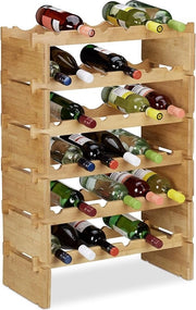 Wijnrek a 6 livelli, con 6 pannelli, per vino, champagne e bottiglie di vino