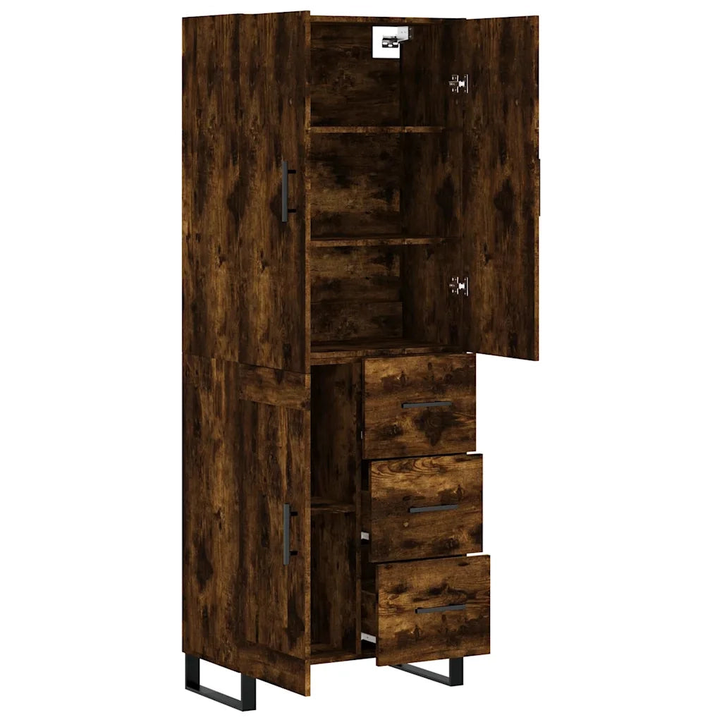 Credenza Rovere Fumo  69,5x34x180 cm in Legno Multistrato 3196040