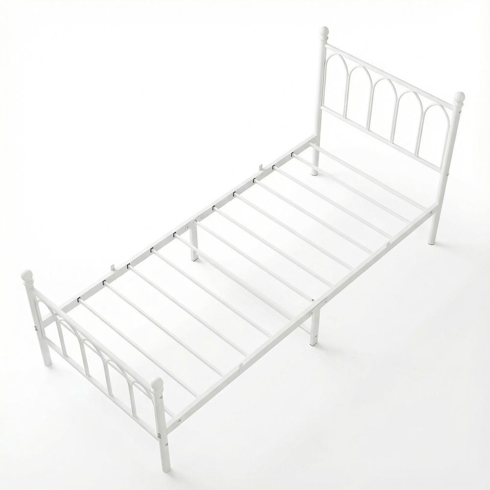 Letto vintage 90x200cm - Xylo - testiera metallo spazio ripiano