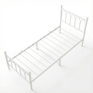 Letto vintage 90x200cm - Xylo - testiera metallo spazio ripiano