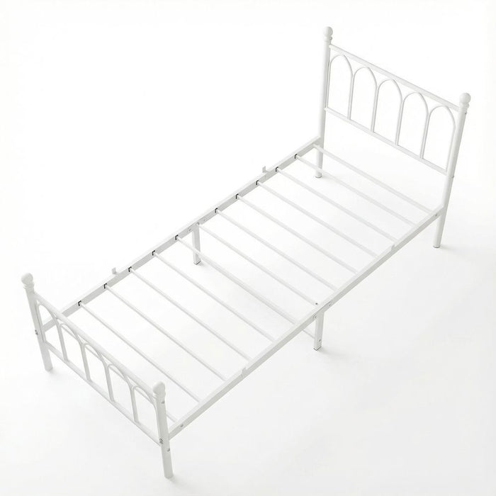 Letto vintage 90x200cm - Xylo - testiera metallo spazio ripiano