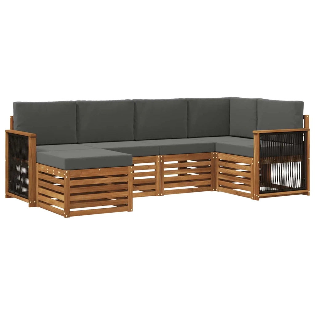 Set di divani da esterno 5 pz Naturale e Antracite 3384563