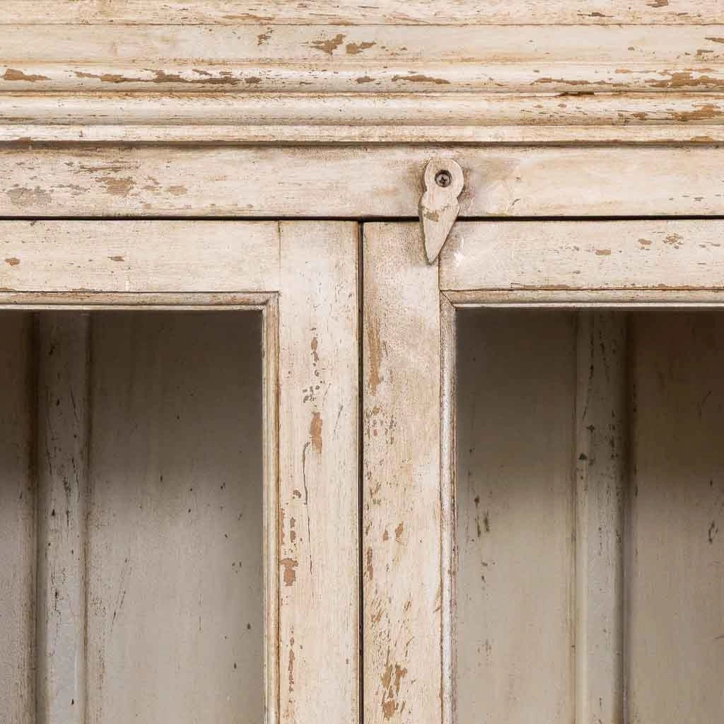 Vetrina in legno beige fatta a mano 105x40x180h cm