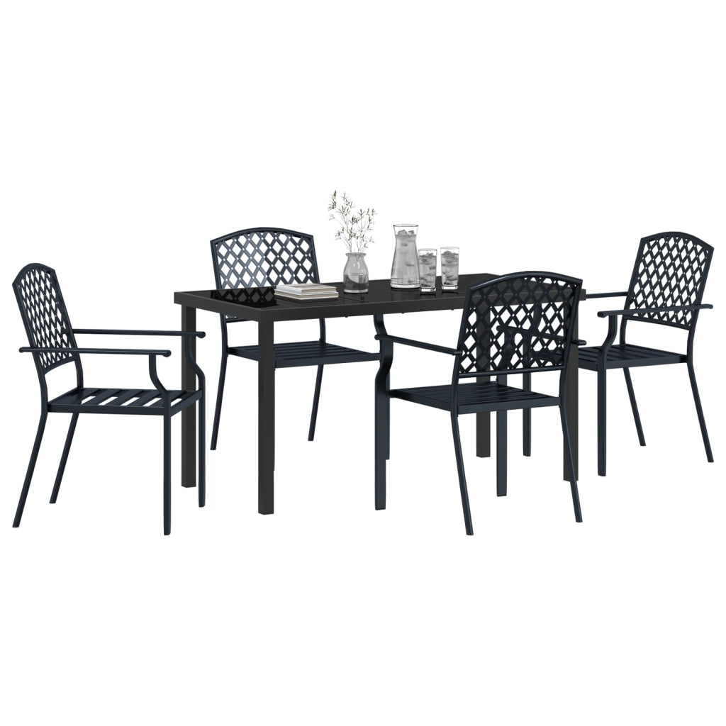 Set da Pranzo da Giardino in Acciaio Anthracite