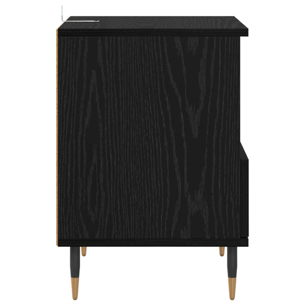 Armadio da Notte con cassetto 2 pcs Rovere Nero 40 x 35 x 50 cm 882654