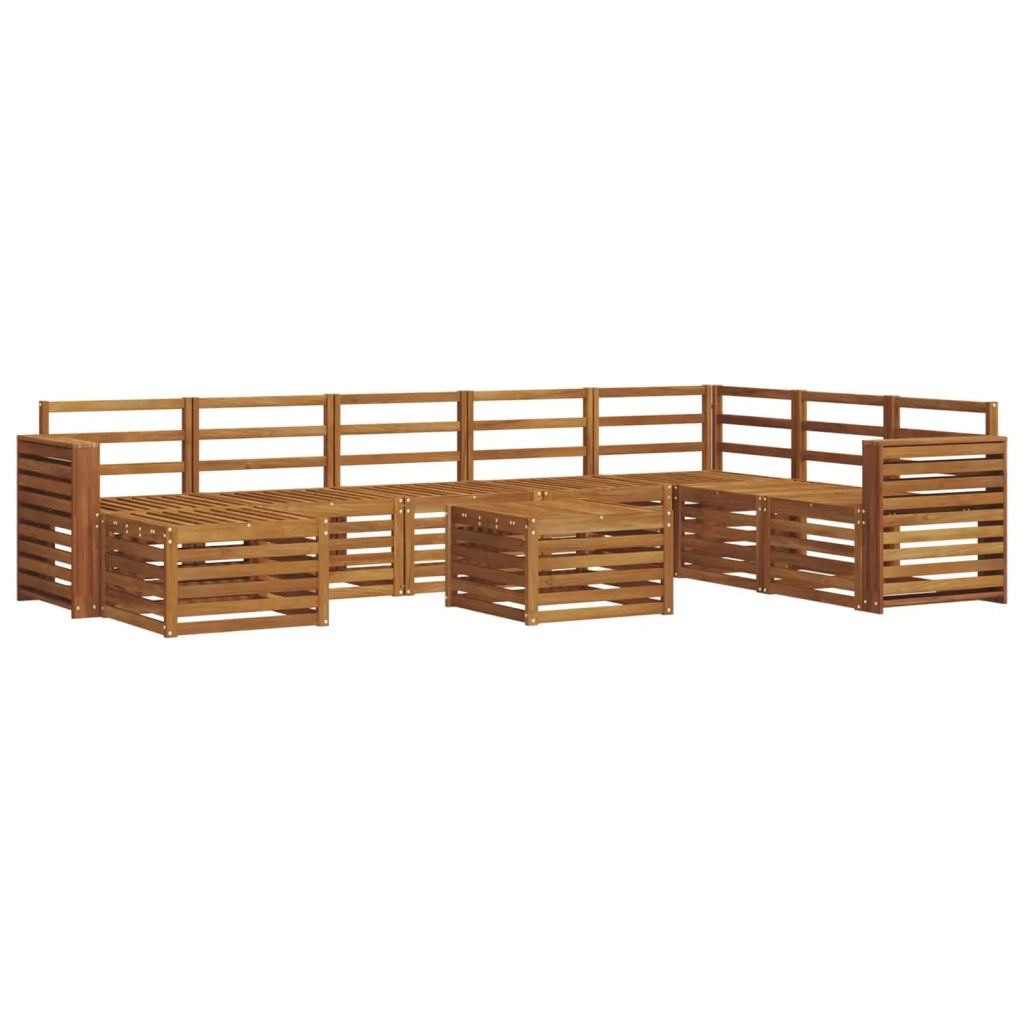 Set divano sezionale 9 pcs Naturale Legno di Acacia Massello 3375334