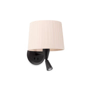 Faro Barcelona 64309-35 - SAMBA Lampada da parete con lettore nera/bordata beige