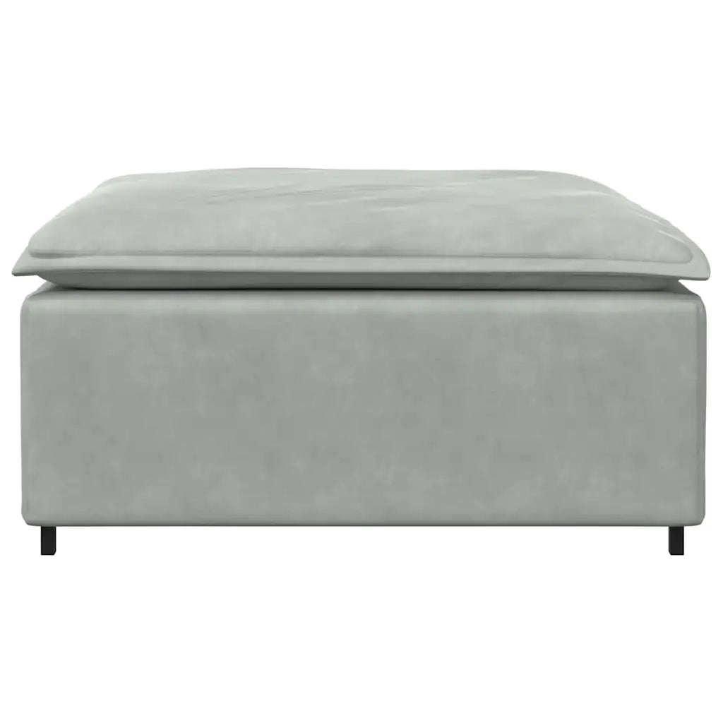 Divano da Giardino-Modulo Poggiapiedi Divano Modulare Grigio Chiaro 100x100x48 cm 778993