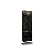 Colonna da bagno sospesa, collezione OWL, colori nero opaco e nero lucido, ideale per un bagno di design.
