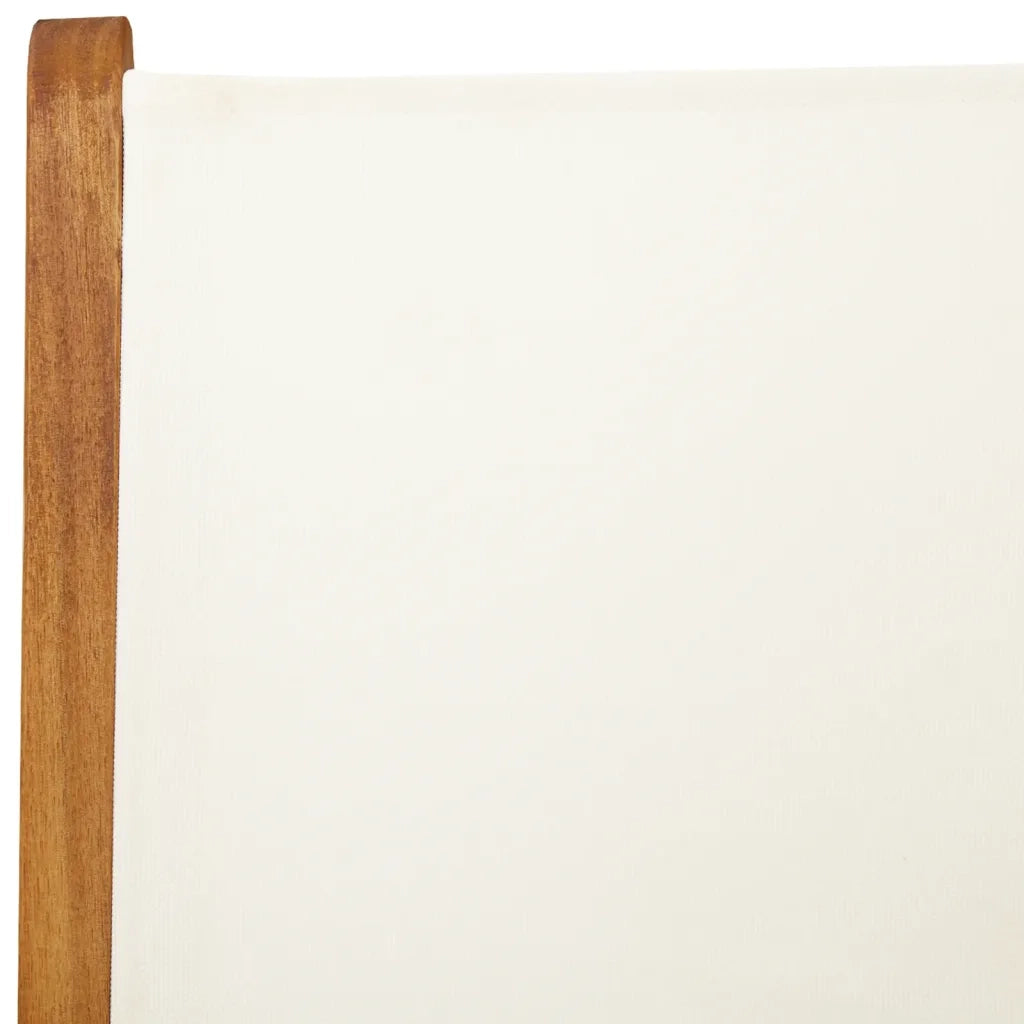 Sedie da Giardino Reclinabili 4pz Bianco Crema Tessuto e Legno 3214538