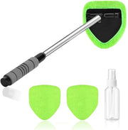 Autowasborstel con manubrio telescopico, 50 cm attrezzo per pulizia parabrisore con lama estendibile, Kit per pulizia parabrisore (verde)