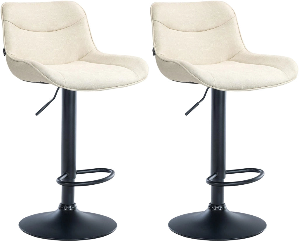 2er Set Barhocker Vonore Stoff schwarz