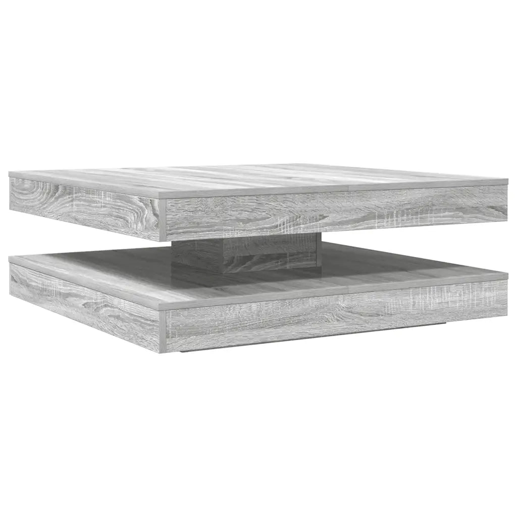 Tavolino da Caffè Girevole a 360 Gradi Grigio 90x90x34,5 cm 3321356