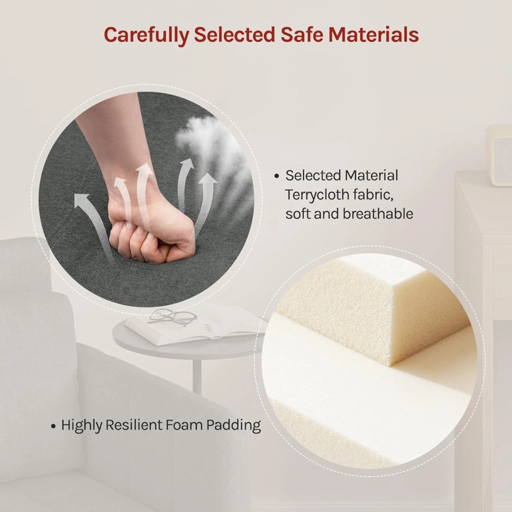 3-in-1 Divano Letto, Poltrona Letto Trasformabile con Reclinazione a 5 Posizioni, Divano Singolo Pieghevole per Piccoli Spazi, Chaise Lounge, Tessuto in Spugna Traspirante, Grigio Scuro