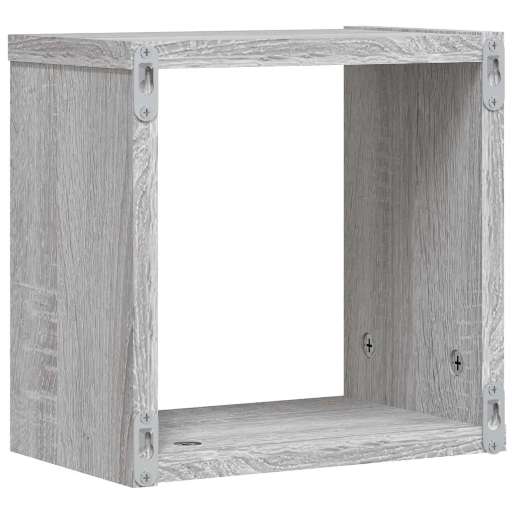4 pz Scaffali da Parete | Mensola sospesa Grigio Sonoma 26 x 15 x 26 cm