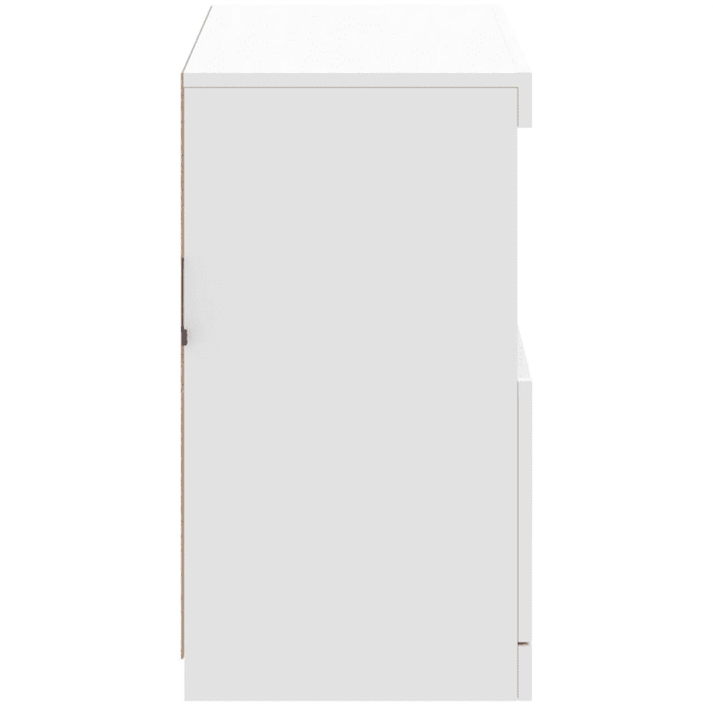 Credenza | Madia | Buffet da pranzo | Armadio da pranzo con Luci LED Bianca 81x37x67 cm