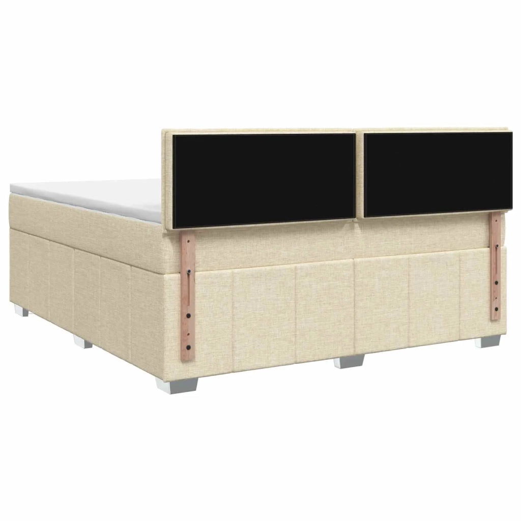 Letto box spring con materasso Crema 140 x 200 cm Tessuto 3452689