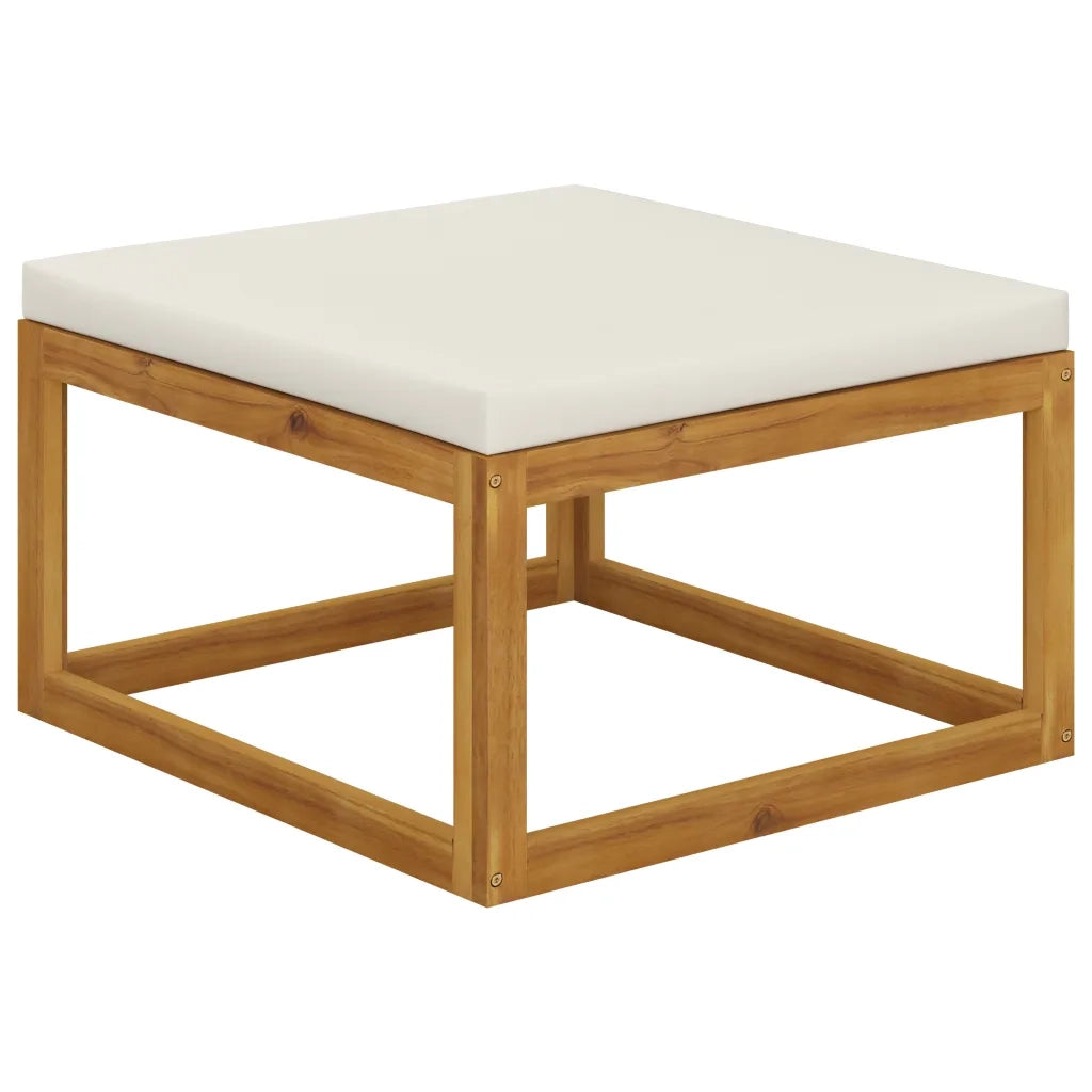 Set Divani da Giardino 4 pz con Cuscini Crema Massello Acacia cod mxl 43105