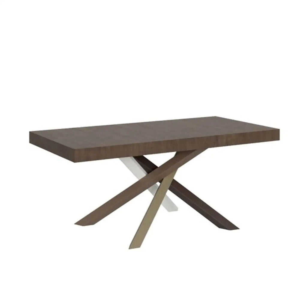 Tavolo allungabile 120/380x90 cm Volantis colore noce gambe multicolore 4/C
