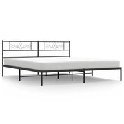 Letto matrimoniale | Letto per adulti | Giroletto con Testiera in Metallo Nero 180x200 cm