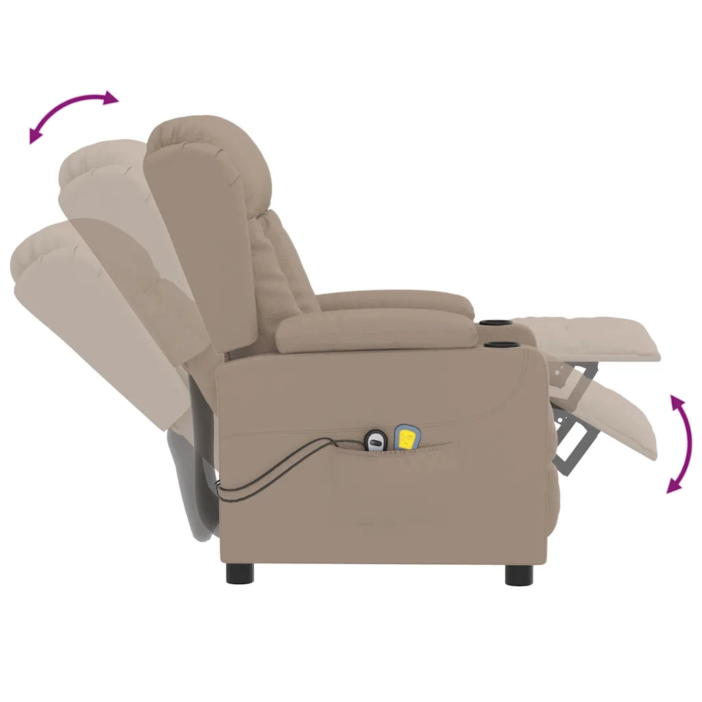 Poltrona Massaggio Elettrica Cappuccino Similpelle 3098810