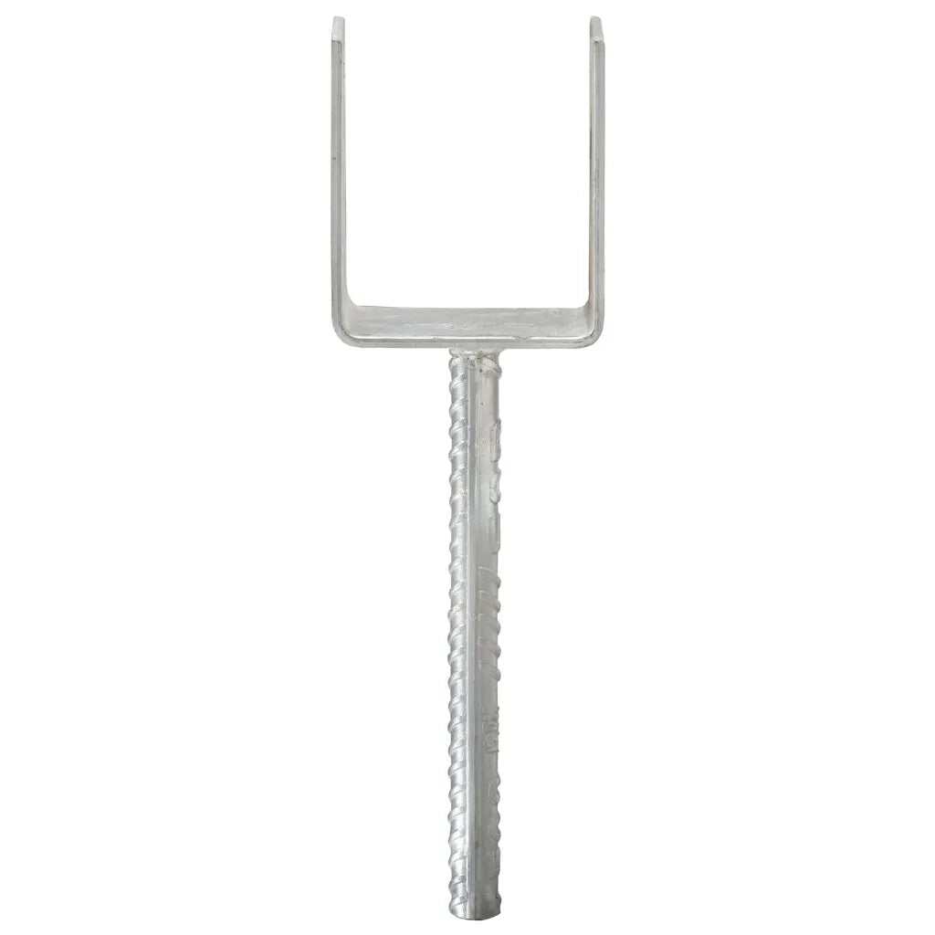 Picchetti per Recinzione 6 pz Argento 10x6x30cm Acciaio Zincato 145318