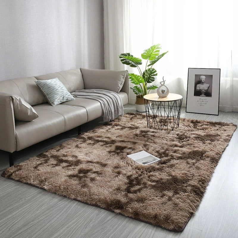 Tappeto shaggy marrone peloso 120x170 cm