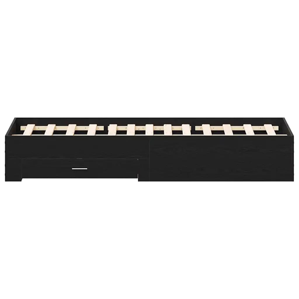 Struttura del letto Rovere Nero 160 x 200 cm Legno multistrato 3333965