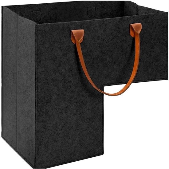 Portaoggetti Opvouglabili a L - Pelle in PU - Maniglie in Velt - Duraturo - Leggero - 42 x 25,4 x 42 cm - Contenitore di Ripostiglio